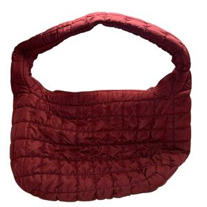 Do Everything In Love - Burgundy Quilted Puffer Tote /  Women's Bag NWT